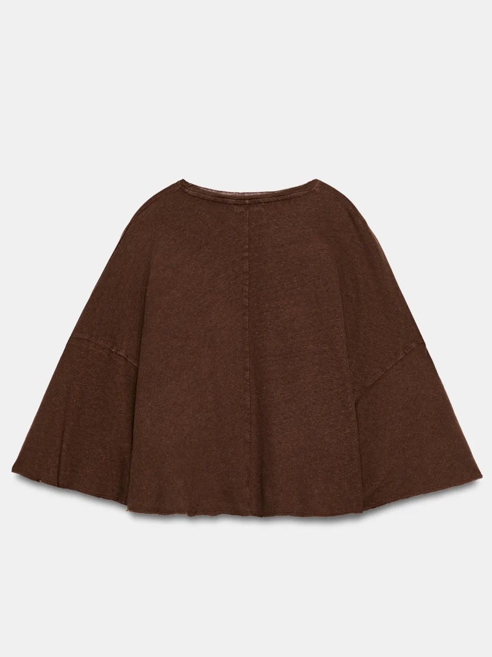 ZARA Cotton & Linen Cape T-Shirt - Picture 6 of 11